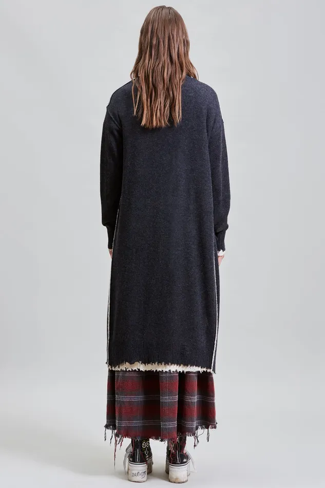 Women Reversible Long Cardigan Sweaters R13