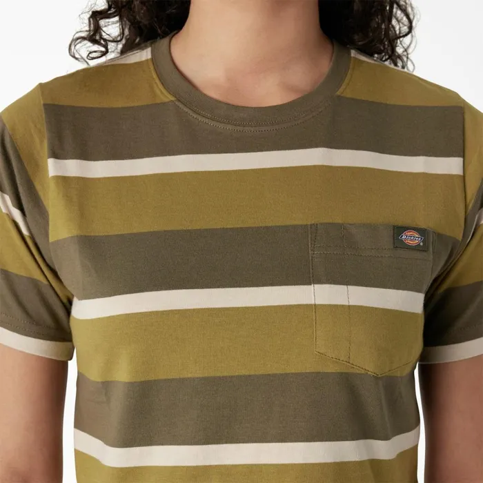 Womens Striped Cropped TShirt MossMilitary Green Stripe Mossmilitary Green Stripe mms Women Dickies TShirts