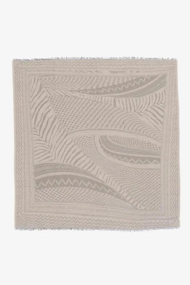 Women Scarfs and Triangles Lala Berlin Scarf Anais Wool Mix Zebra Desert