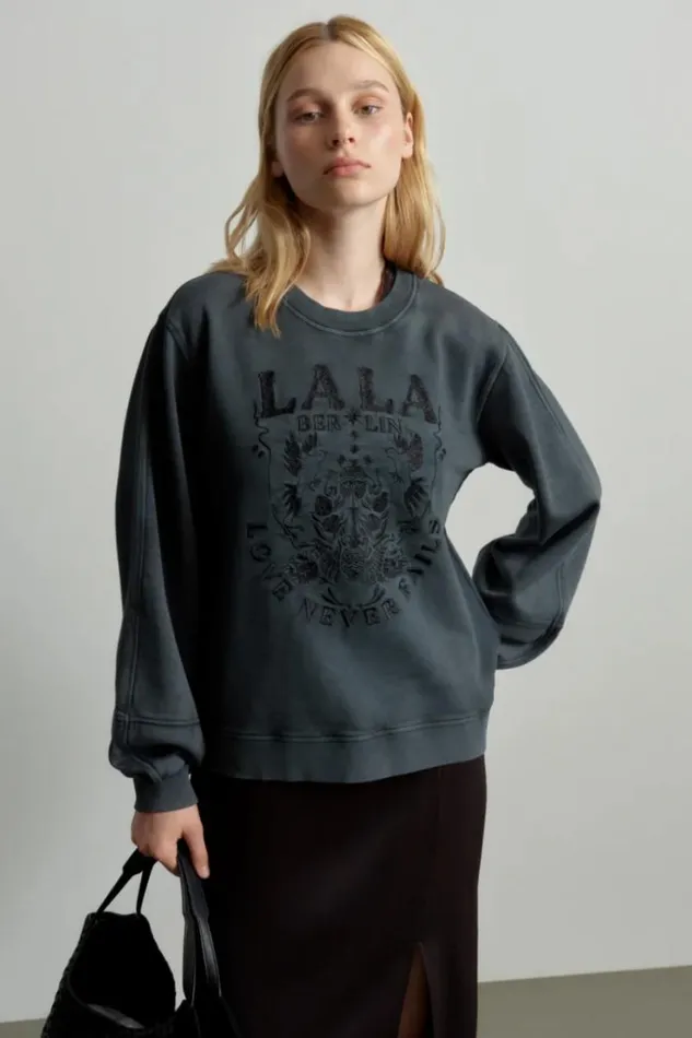 Women Shirts and Blouses Lala Berlin Sweatshirt Ipali Cotton Love Never Fails Black Women Shirts and Blouses Lala Berlin Sweatshirt Ipali Cotton Love Never Fails Black