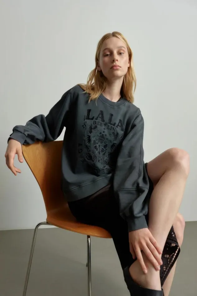 Women Shirts and Blouses Lala Berlin Sweatshirt Ipali Cotton Love Never Fails Black Women Shirts and Blouses Lala Berlin Sweatshirt Ipali Cotton Love Never Fails Black