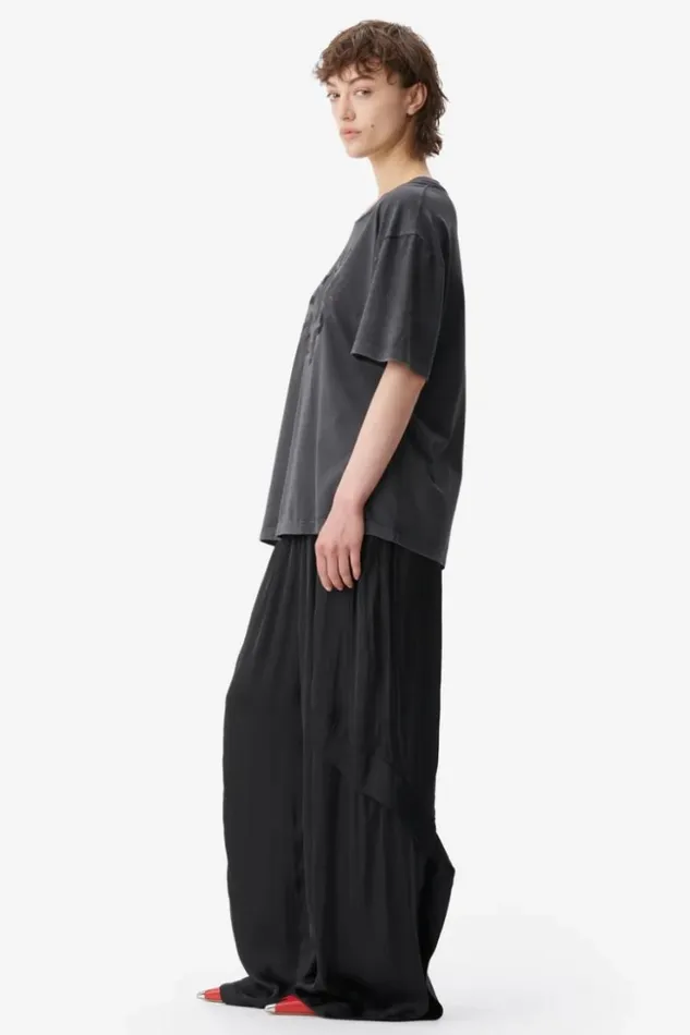 Women Shirts and Blouses Lala Berlin TShirt Celia Cotton Encourage Antracite