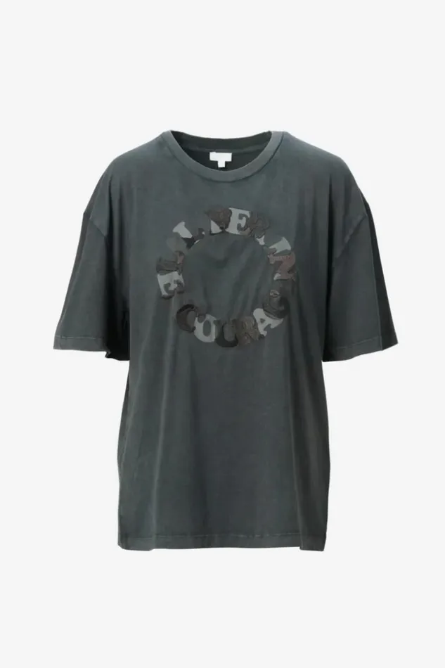 Women Shirts and Blouses Lala Berlin TShirt Celia Cotton Encourage Antracite