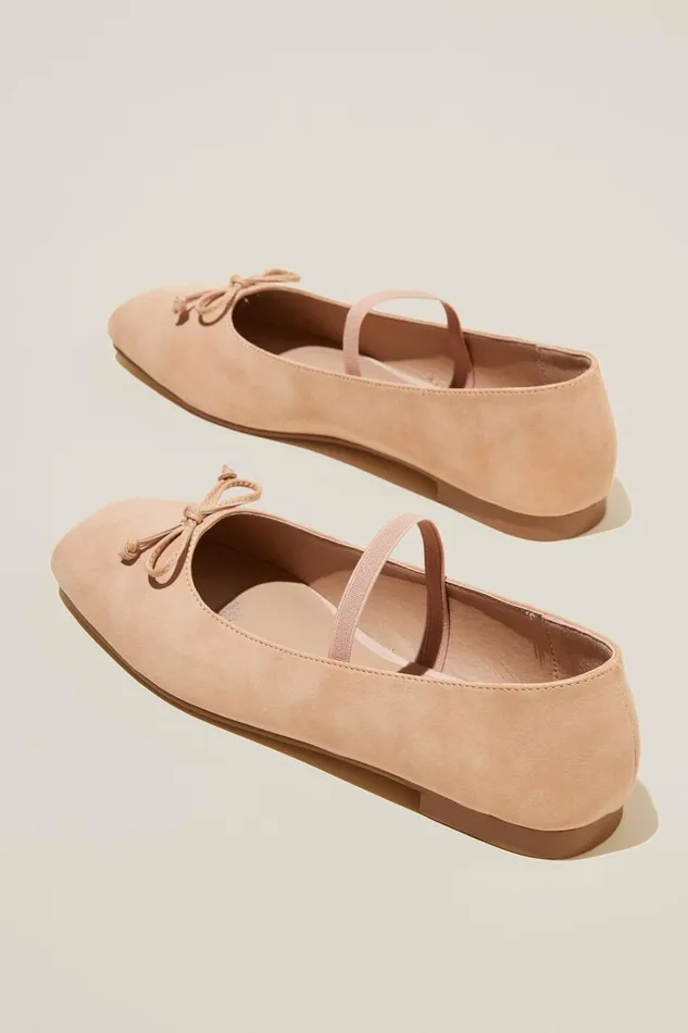 Women Shoes and Slippers Cotton On Gia Square Ballet Beige Pink Distressed Vegan Leather Women Shoes and Slippers Cotton On Gia Square Ballet Beige Pink Distressed Vegan Leather