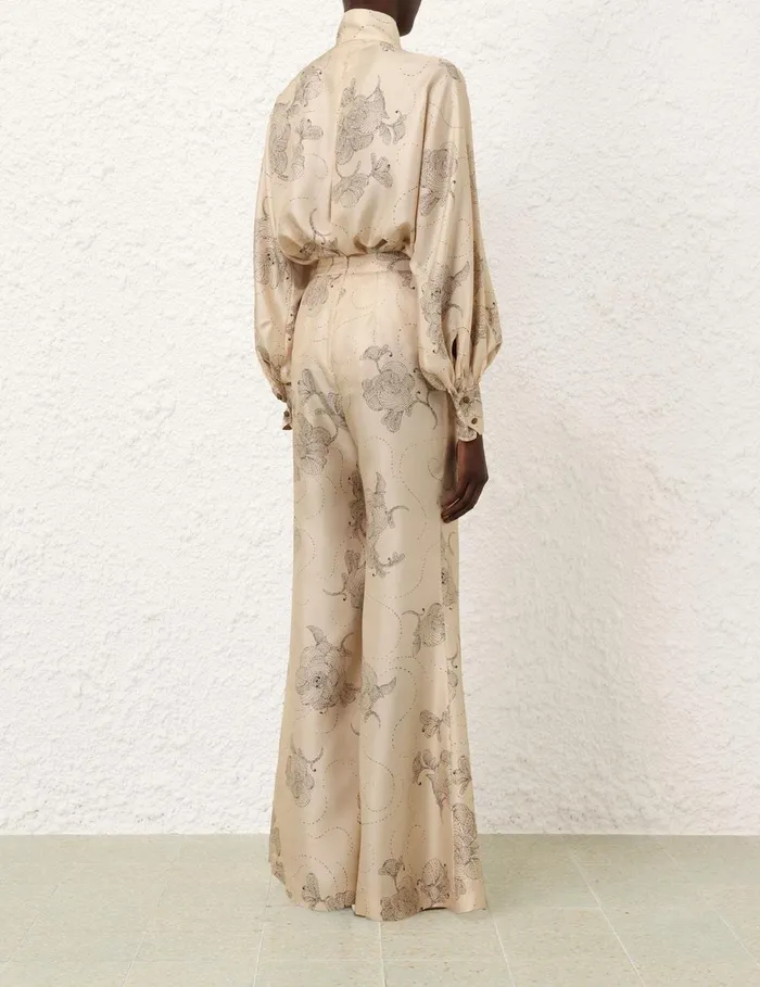 Women Shorts and Pants Zimmermann Eden Flare Pant Tea Sketch