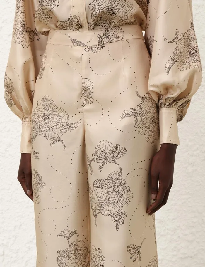 Women Shorts and Pants Zimmermann Eden Flare Pant Tea Sketch