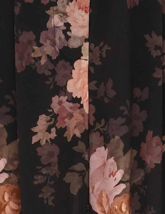 Women Shorts and Pants Zimmermann Illustration Tuck Pant Black Rococo Floral