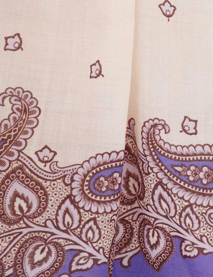 Women Shorts and Pants Zimmermann Maxine Wide Leg Cropped Pant Purple Paisley