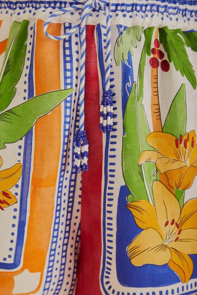 Women Shorts Farm Rio OffWhite Tropical Destination Lenzing Ecovero Euroflax Shorts