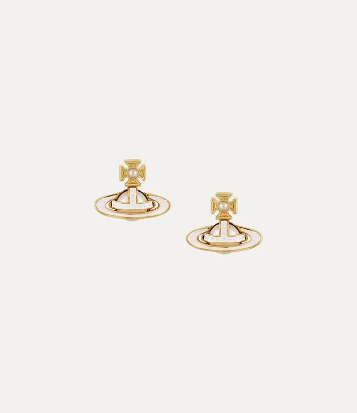 Women Simonetta Bas Relief Earrings Goldcreamrosepearllightlavenderenamel Vivienne Westwood Earrings Women Simonetta Bas Relief Earrings Goldcreamrosepearllightlavenderenamel Vivienne Westwood Earrings