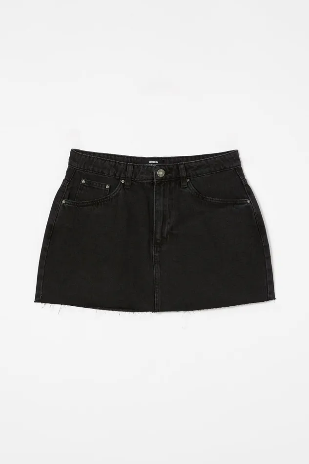 Women Skirts Cotton On Denim Mini Skirt Graphite Black