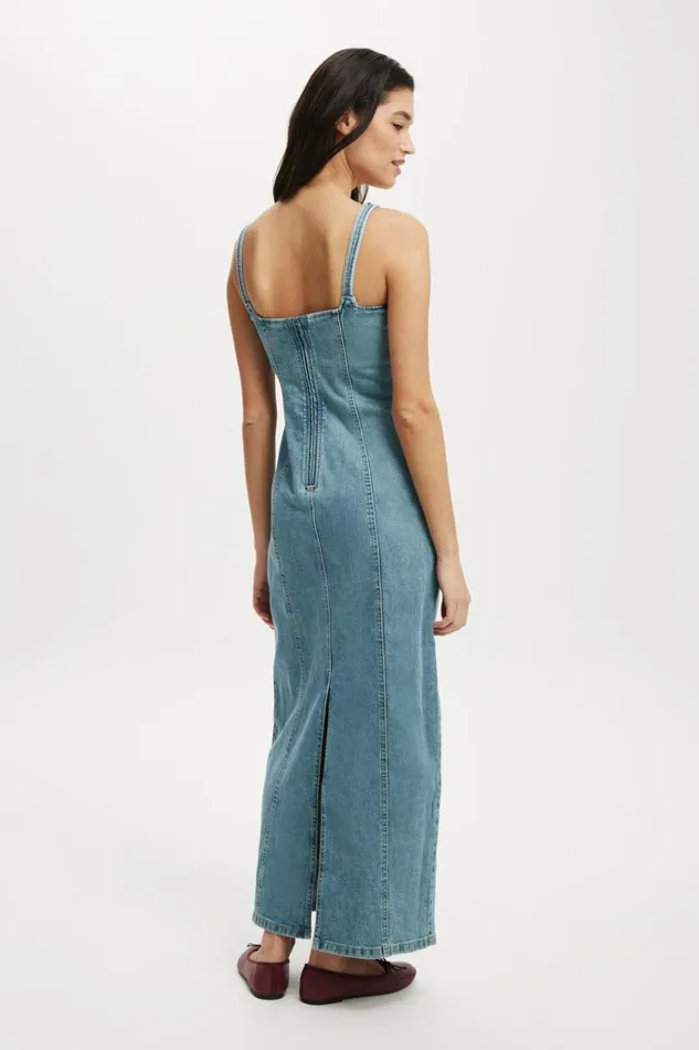 Women Skirts Cotton On Sloan Denim Maxi Dress Jewel Blue