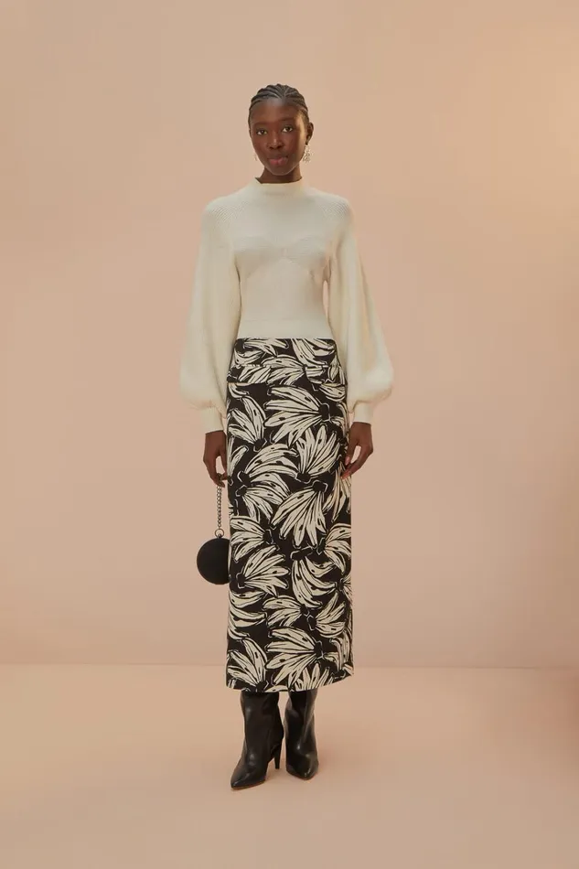 Women Skirts Farm Rio Black Bossa Banana Low Waisted Maxi Skirt