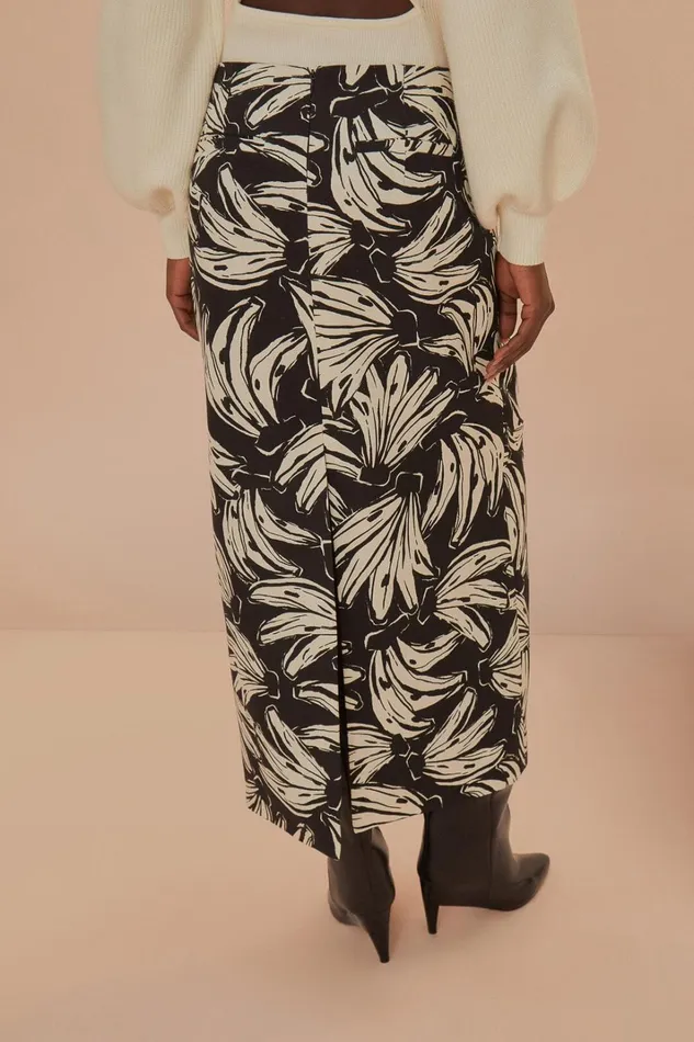 Women Skirts Farm Rio Black Bossa Banana Low Waisted Maxi Skirt