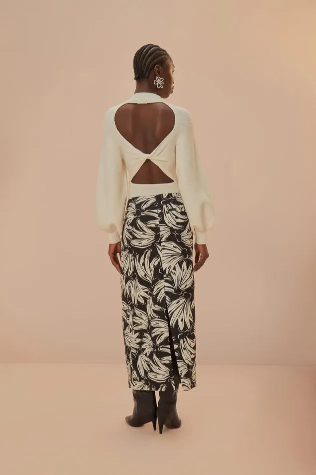 Women Skirts Farm Rio Black Bossa Banana Low Waisted Maxi Skirt
