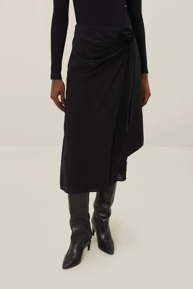 Women Skirts Farm Rio Black Midi Skirt