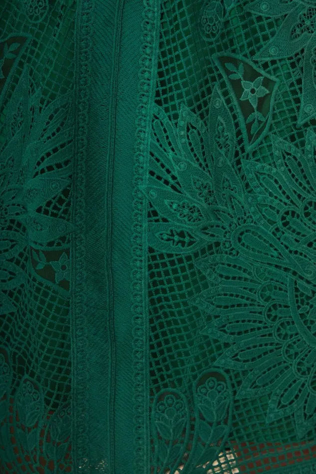 Women Skirts Farm Rio Green Toucans Guipure Midi Skirt