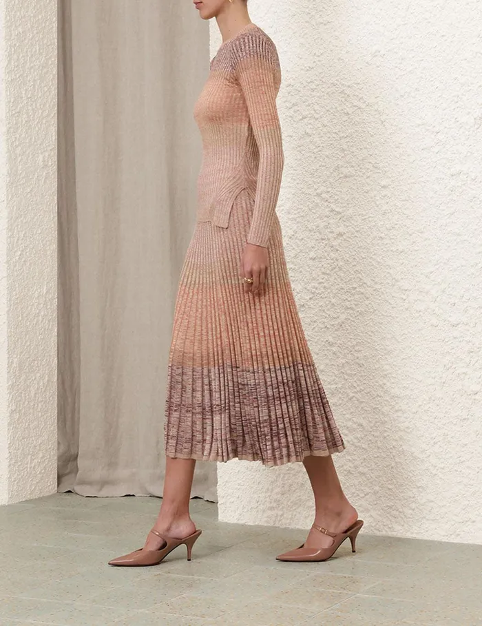 Women Skirts Zimmermann Illustration Mouline Skirt Pink Multi