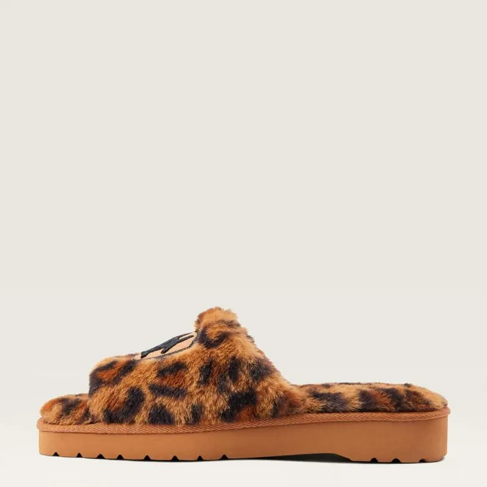 Women Slippers Ariat Cozy Chic Square Toe Slipper Fuzzy Leopard Print Women Slippers Ariat Cozy Chic Square Toe Slipper Fuzzy Leopard Print
