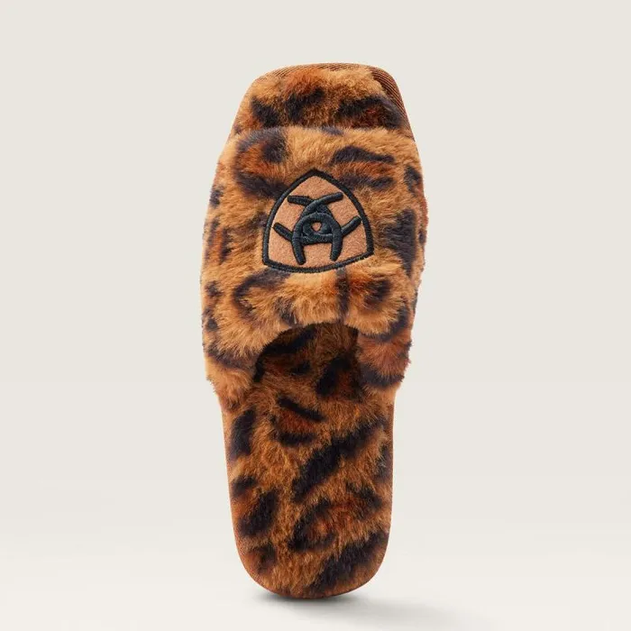 Women Slippers Ariat Cozy Chic Square Toe Slipper Fuzzy Leopard Print Women Slippers Ariat Cozy Chic Square Toe Slipper Fuzzy Leopard Print