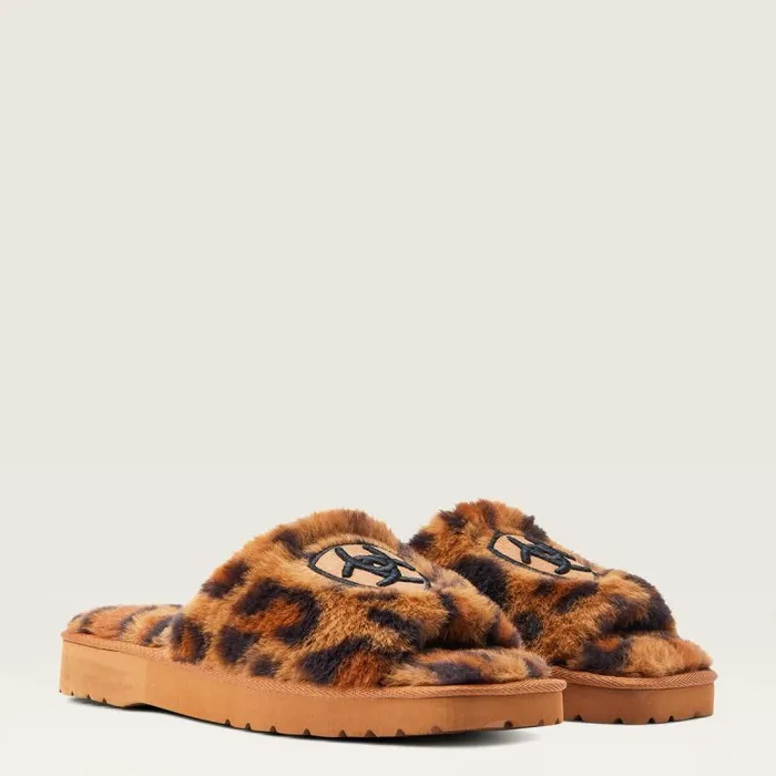 Women Slippers Ariat Cozy Chic Square Toe Slipper Fuzzy Leopard Print Women Slippers Ariat Cozy Chic Square Toe Slipper Fuzzy Leopard Print