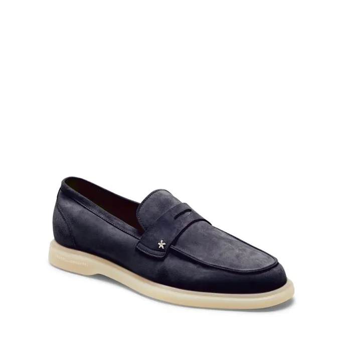 Women Suede Loafer Navy Blue Fratelli Rossetti Loafers