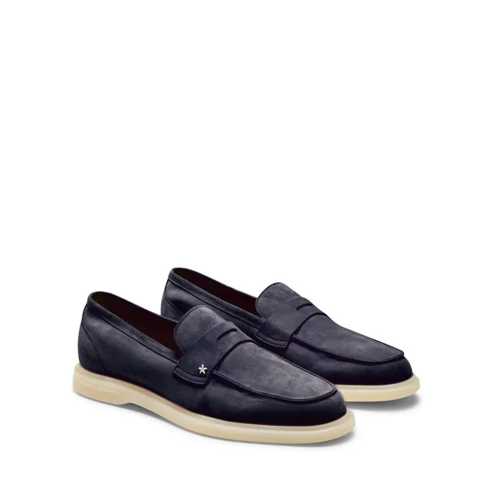 Women Suede Loafer Navy Blue Fratelli Rossetti Loafers Women Suede Loafer Navy Blue Fratelli Rossetti Loafers