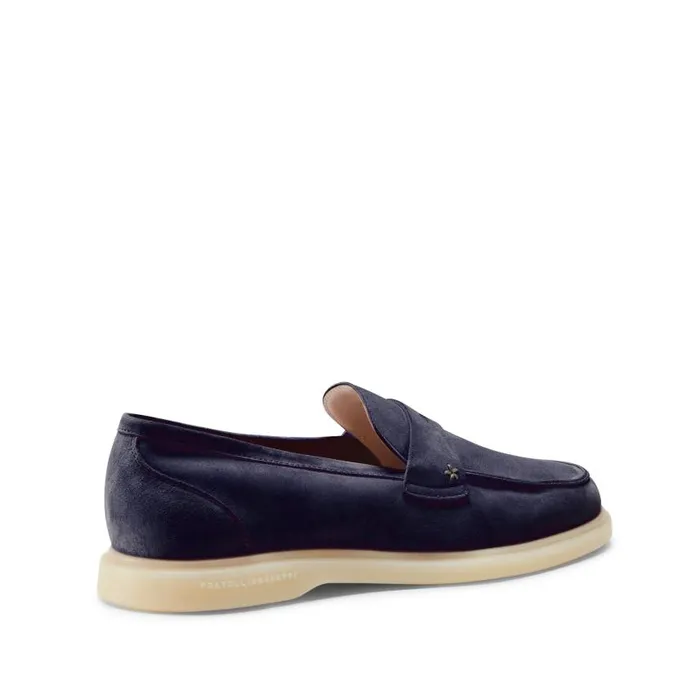Women Suede Loafer Navy Blue Fratelli Rossetti Loafers Women Suede Loafer Navy Blue Fratelli Rossetti Loafers