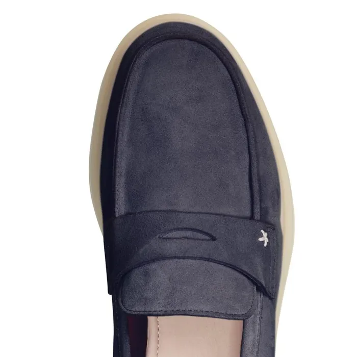 Women Suede Loafer Navy Blue Fratelli Rossetti Loafers Women Suede Loafer Navy Blue Fratelli Rossetti Loafers