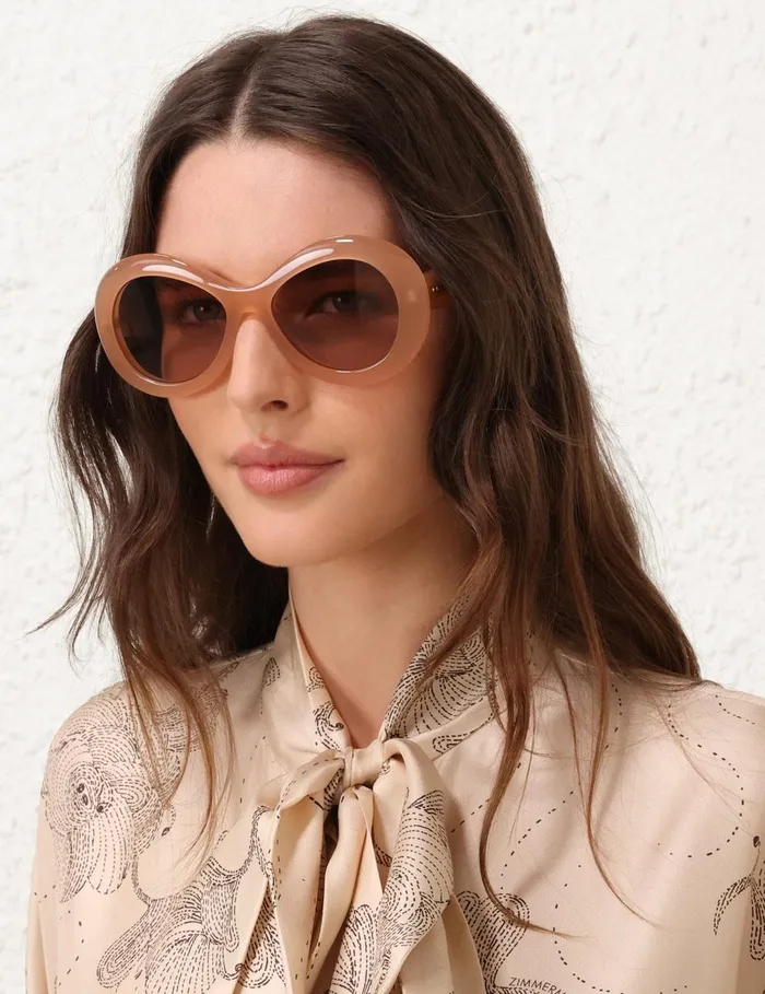 Women Sunglasses Zimmermann Jay Oversize Peach