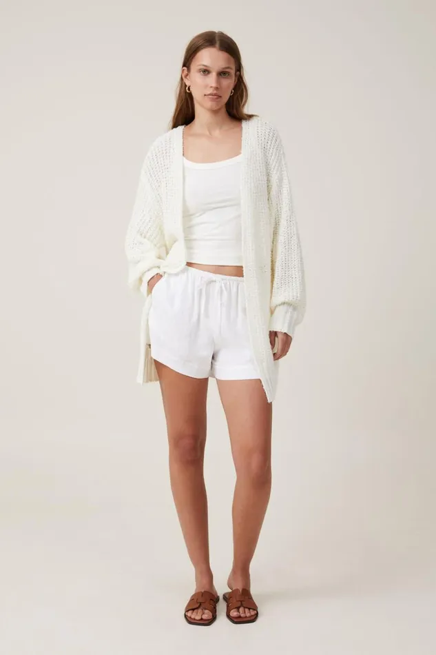 Women Sweaters and Cardigans Cotton On Longline Cardigan Ecru