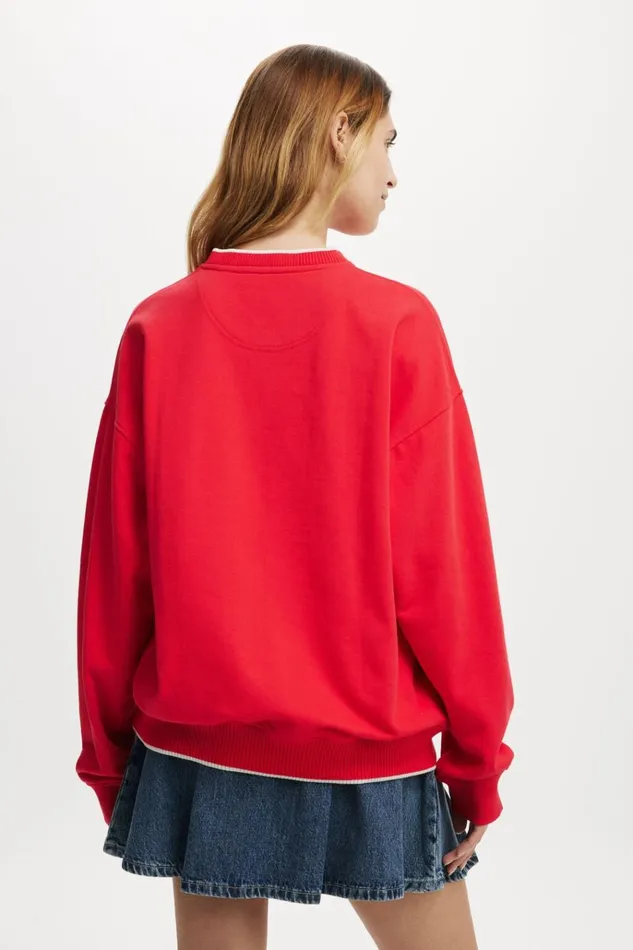Women Sweats and Hoodies Cotton On Classic Fleece Graphic V Neck Sweatshirt 84 Scarlet Red Women Sweats and Hoodies Cotton On Classic Fleece Graphic V Neck Sweatshirt 84 Scarlet Red