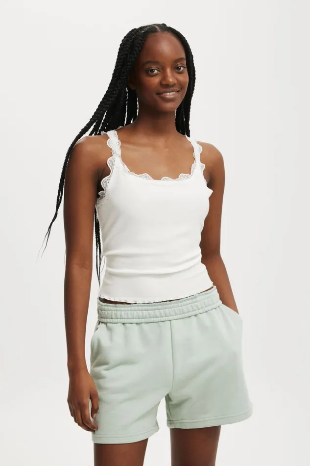 Women Sweats and Hoodies Cotton On Classic Fleece Short Meadow Mist