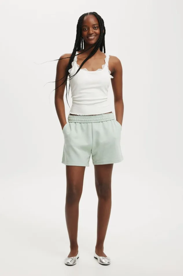 Women Sweats and Hoodies Cotton On Classic Fleece Short Meadow Mist