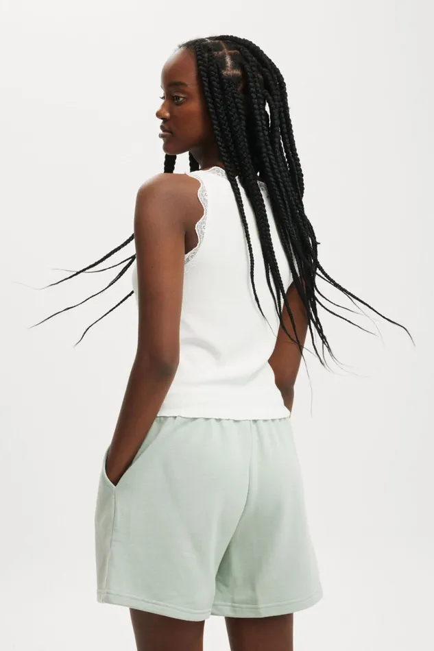 Women Sweats and Hoodies Cotton On Classic Fleece Short Meadow Mist