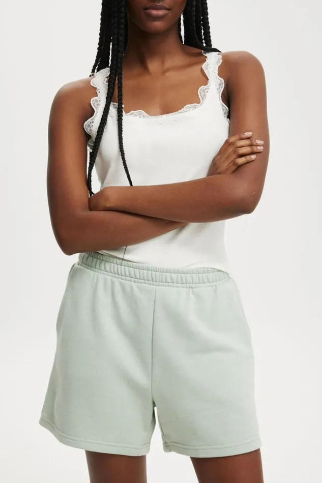 Women Sweats and Hoodies Cotton On Classic Fleece Short Meadow Mist