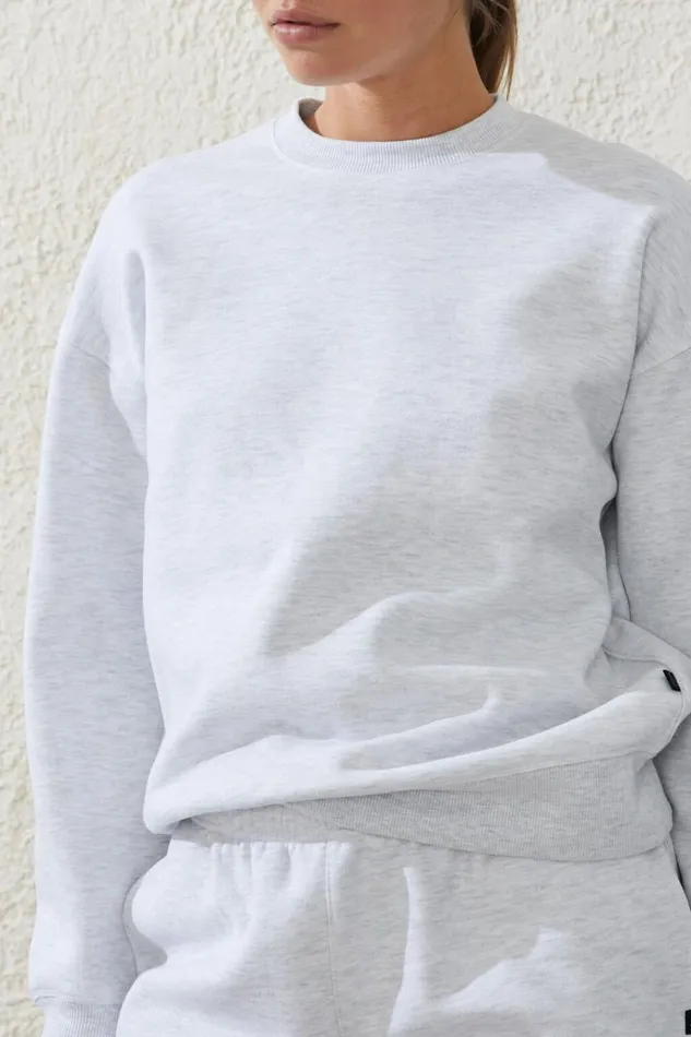 Women Sweats and Hoodies Cotton On Plush Essential Crew Jumper Core Cloudy Grey Marle Women Sweats and Hoodies Cotton On Plush Essential Crew Jumper Core Cloudy Grey Marle