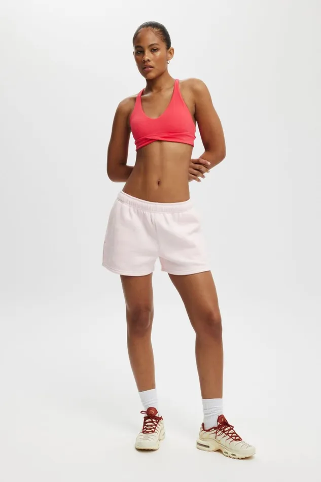 Women Sweats and Hoodies Cotton On Plush Essential Gym Short Cherry Dream