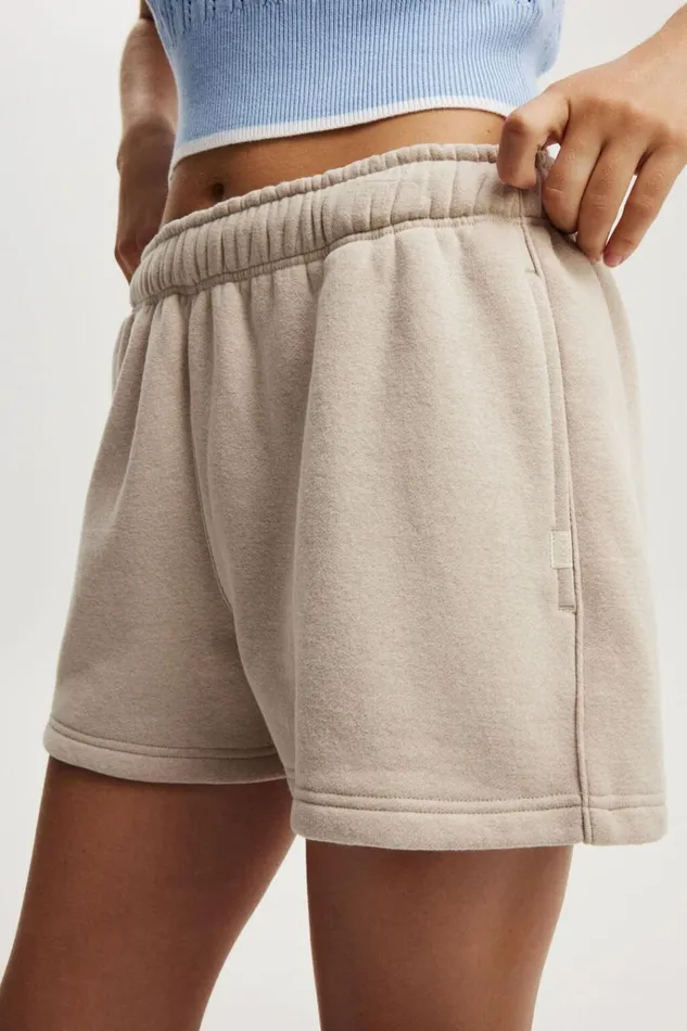 Women Sweats and Hoodies Cotton On Plush Essential Gym Short Sesame Marle