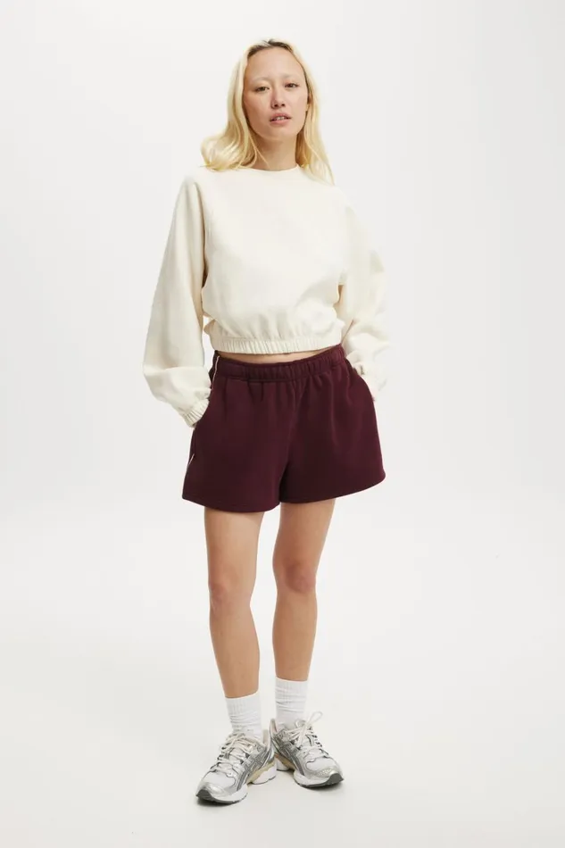 Women Sweats and Hoodies Cotton On Plush Saddle Sleeve Jumper Coconut Milk