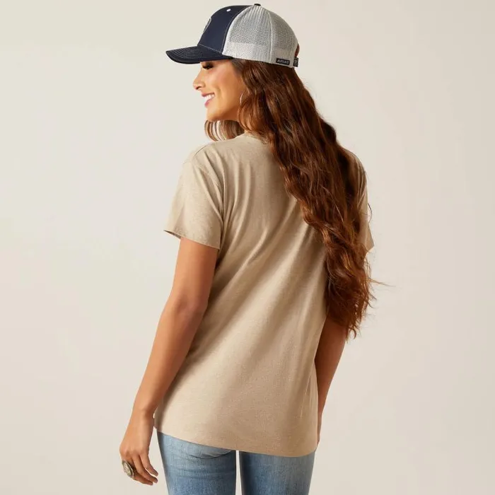 Women TShirts and Tops Ariat Ariat Racing Team TShirt Oatmeal Heather