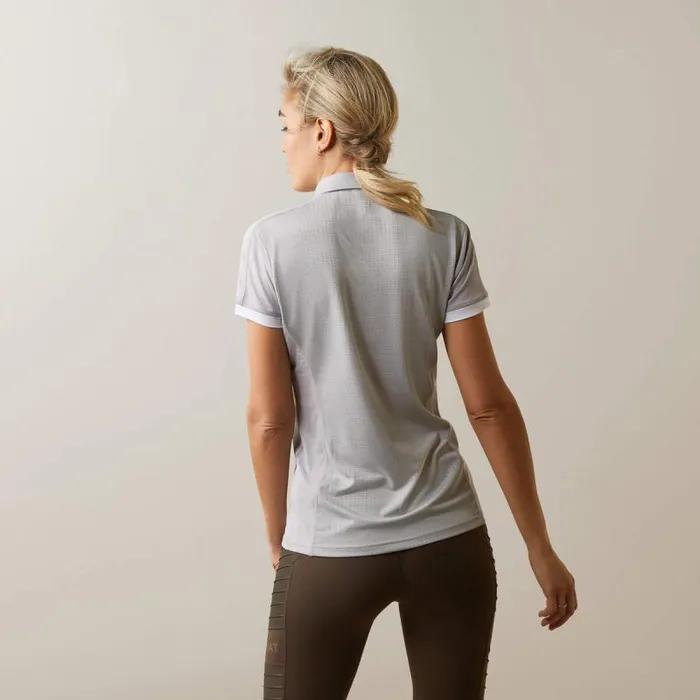 Women TShirts and Tops Ariat Bandera 14 Zip Polo Silver Sconce Women TShirts and Tops Ariat Bandera 14 Zip Polo Silver Sconce