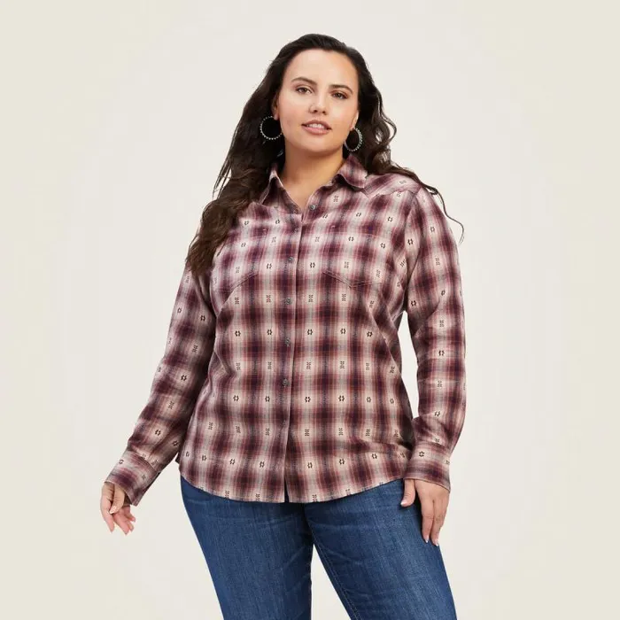 Women TShirts and Tops Ariat Billie Jean Shirt Nostalgia Rose Dobby Plaid