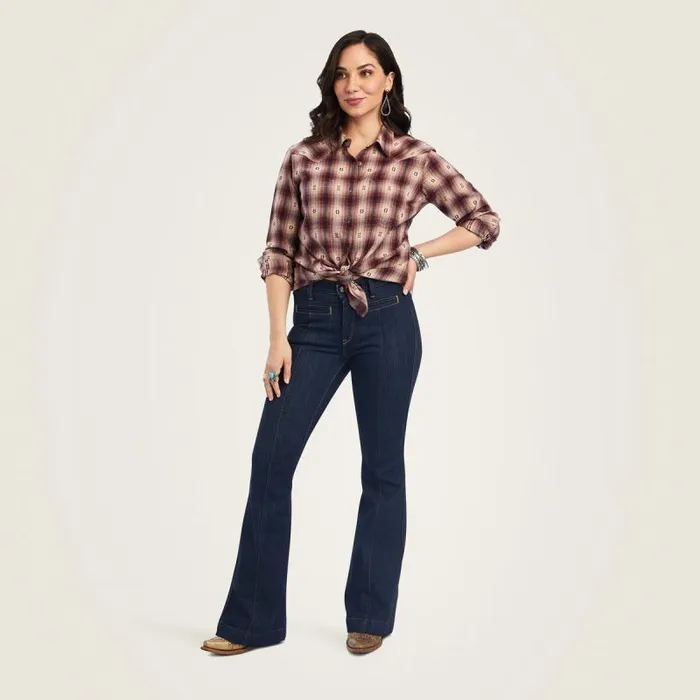 Women TShirts and Tops Ariat Billie Jean Shirt Nostalgia Rose Dobby Plaid
