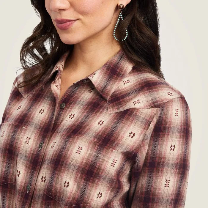 Women TShirts and Tops Ariat Billie Jean Shirt Nostalgia Rose Dobby Plaid