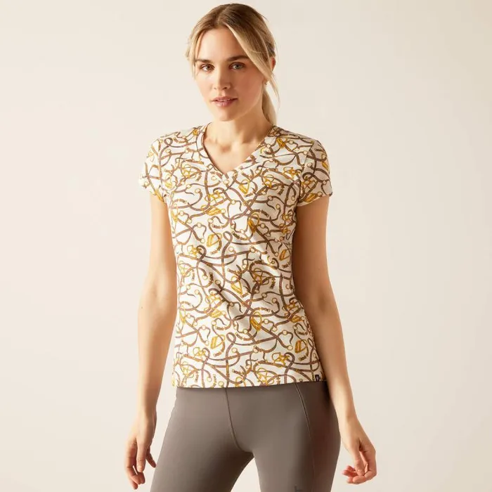 Women TShirts and Tops Ariat Bridle TShirt Light Heather Grey
