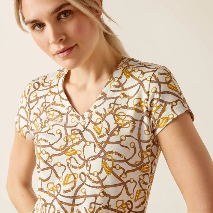 Women TShirts and Tops Ariat Bridle TShirt Light Heather Grey