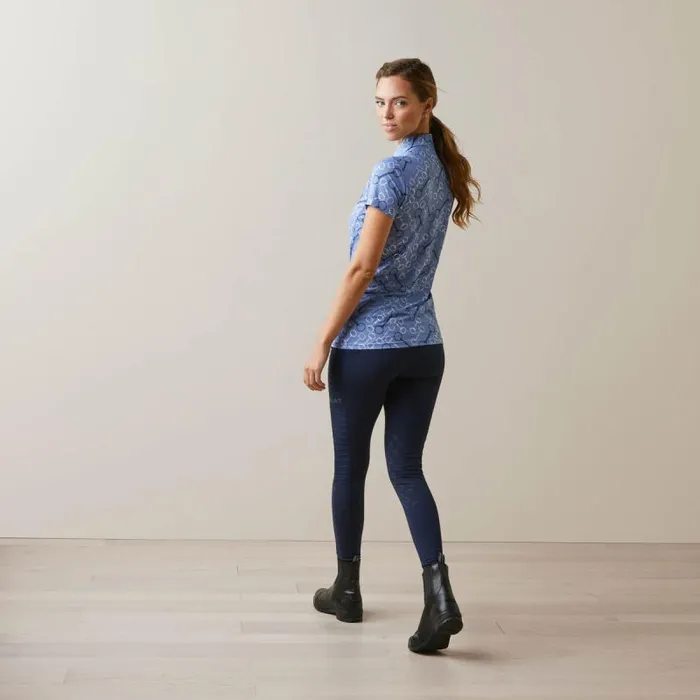 Women TShirts and Tops Ariat Motif Polo Ashleigh Blue Bit Print Women TShirts and Tops Ariat Motif Polo Ashleigh Blue Bit Print