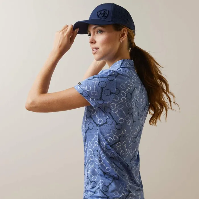 Women TShirts and Tops Ariat Motif Polo Ashleigh Blue Bit Print Women TShirts and Tops Ariat Motif Polo Ashleigh Blue Bit Print
