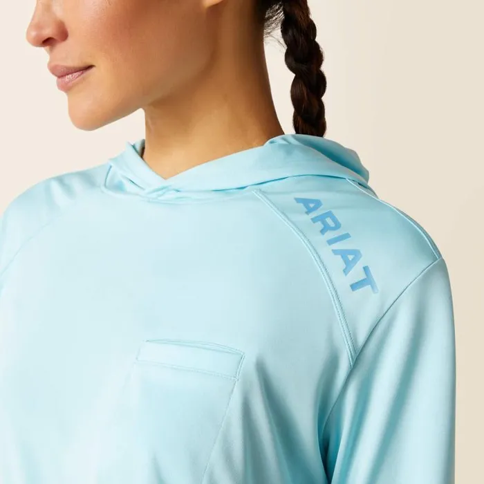 Women TShirts and Tops Ariat Rebar Sunblocker Hooded TShirt Arctic Blue Women TShirts and Tops Ariat Rebar Sunblocker Hooded TShirt Arctic Blue